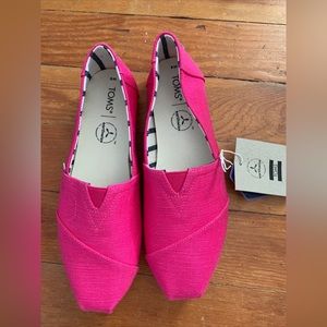 Women's Toms ALPARGATA Shoes Bright Fuchsia Heritage Canvas Shoes Size 8